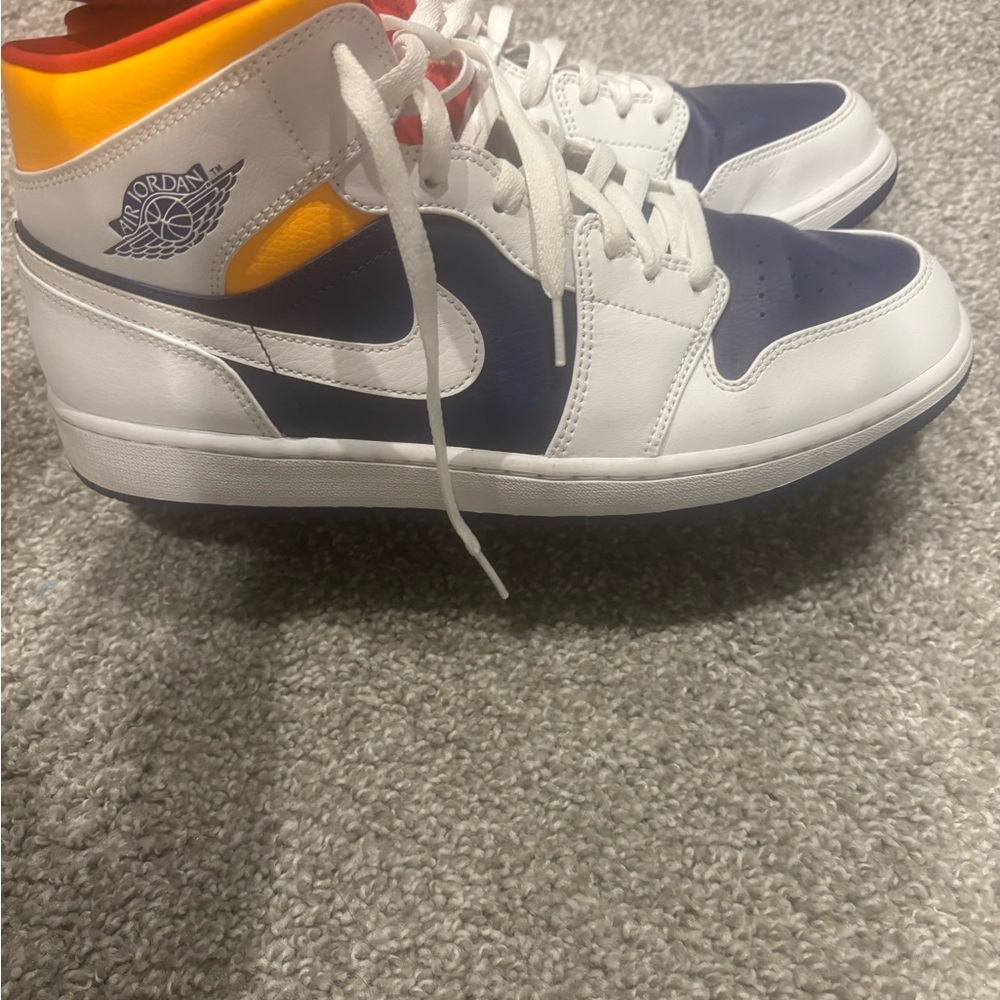 Jordan White and Blue Sneakers Timeless Style